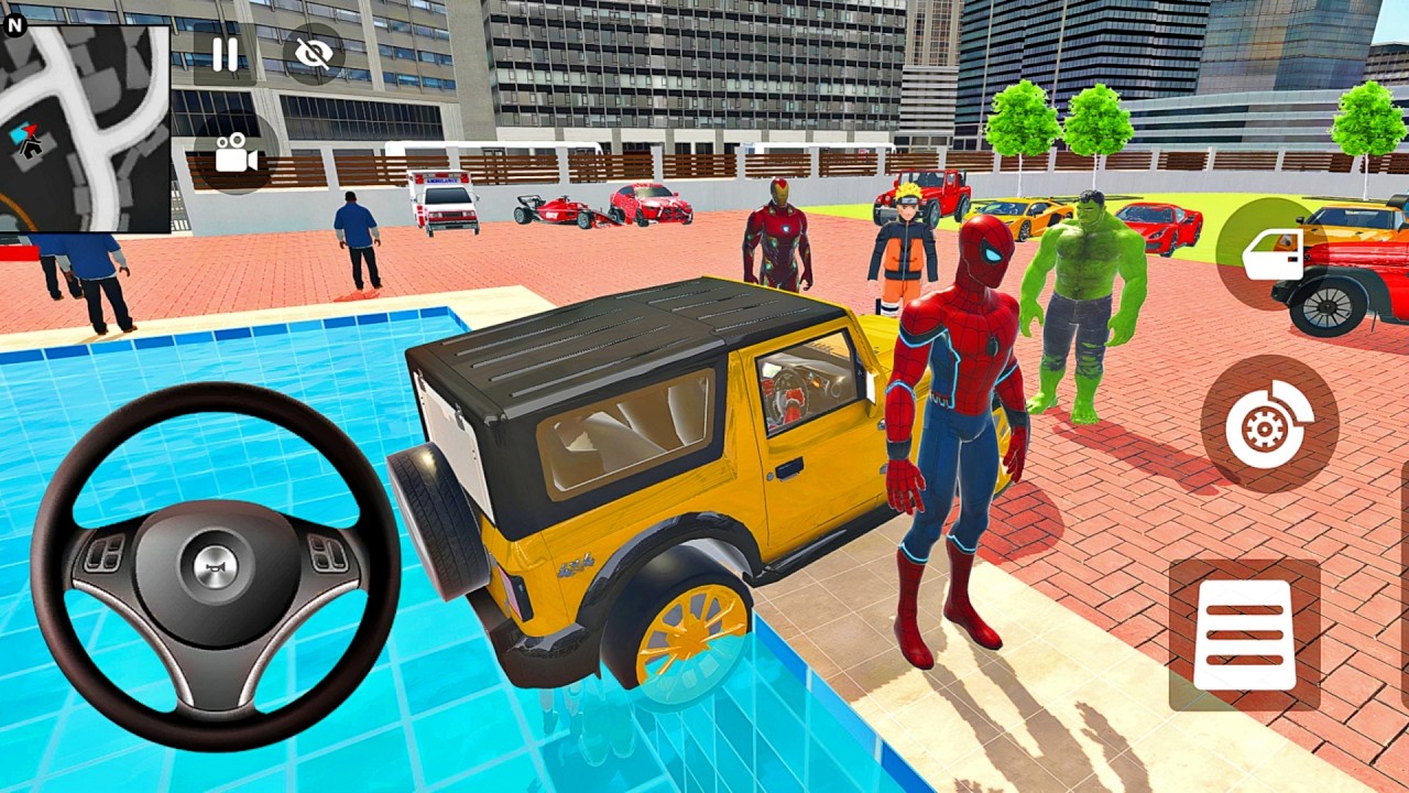 Car Bike Game: Spiderman Ordered an Indian Tractor and Drives a New Indian Police - Android GamePlay
