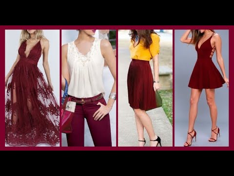 Todas las posibles Combinaciones Color vino (Vestidos, Blusas, Pantalones, Shorts, - YouTube