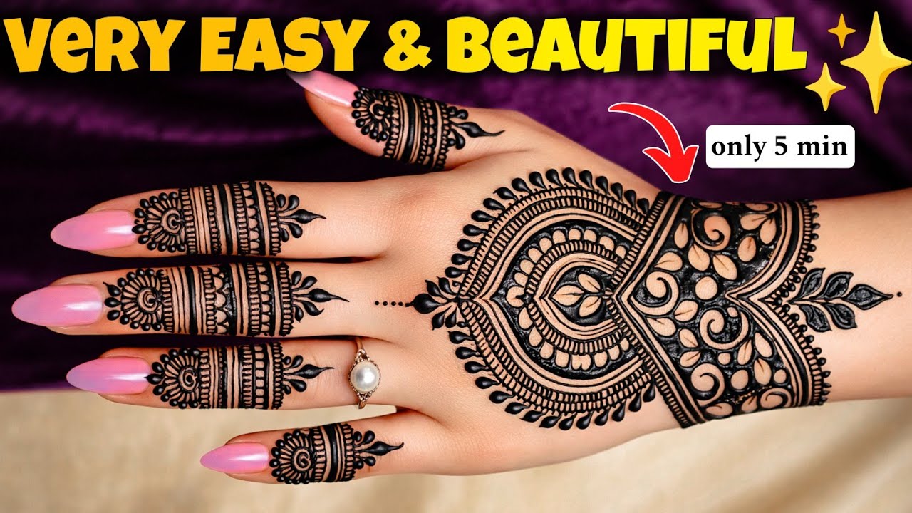 Very simple easy back hand mehndi design | stylish mehndi designs | mehandi design | mehandi