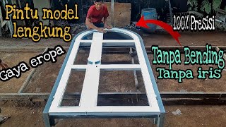 Tutorial on making a semicircular curved iron door, without bending without cutting