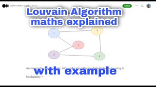 Louvain Algorithm explanation with example for community detection in graphs