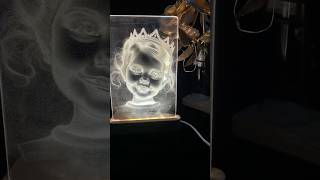 Engraving acrylic lamp base photo with ComMarkere Omni 1!