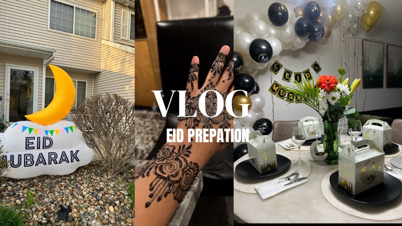 EID VLOG 1| Eid Prep..Deep clean, Henna & Eid decor| EID MUBARAK!! ♥️ #eid2023 #eidmubarak #muslimah