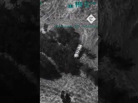 Ukrainian forces destroy russian armour using drone strikes