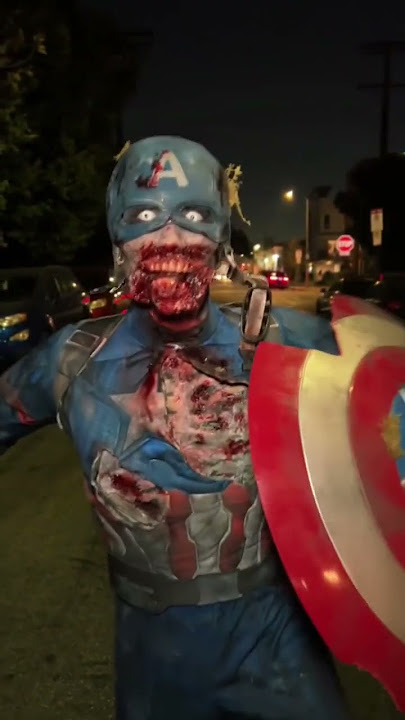 Zombie Captain America- Halloween 2022  #shorts #marvel #captainamerica #halloweenmakeuplook