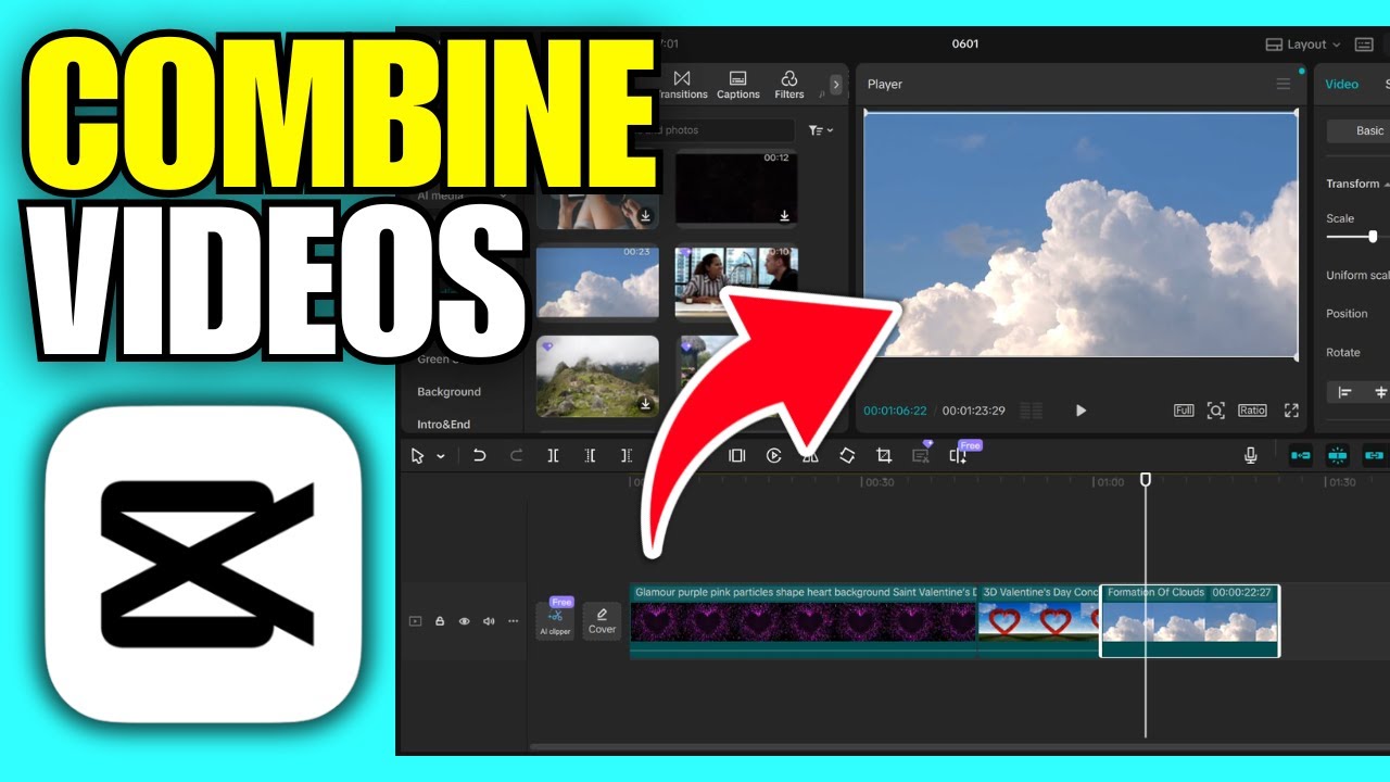 How To Combine Two Videos Into One in CapCut (PC) - YouTube
