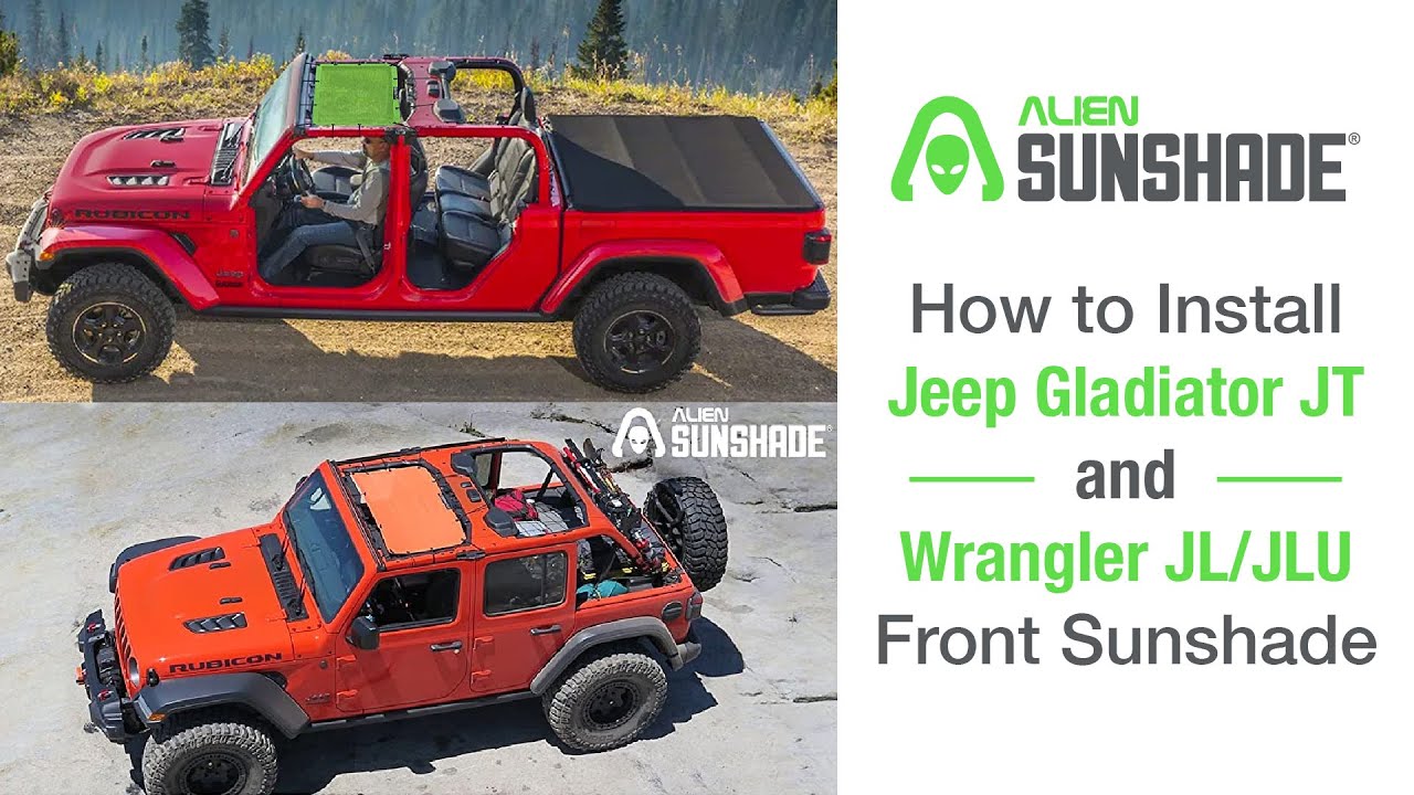 How To Install Jeep Wrangler JL/JLU and Jeep Gladiator Front Sunshade | Alien  Sunshade - YouTube