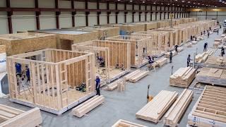 Korea's Innovative Modular Wooden House Manufacturing Process | Full Process