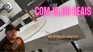 Porcelain countertop spending 125 reais of material