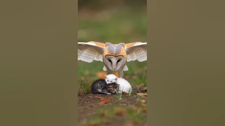An Owl Protecting Two Sleeping Chicks in the Quiet Forest Nest #wildlife #nature #owl