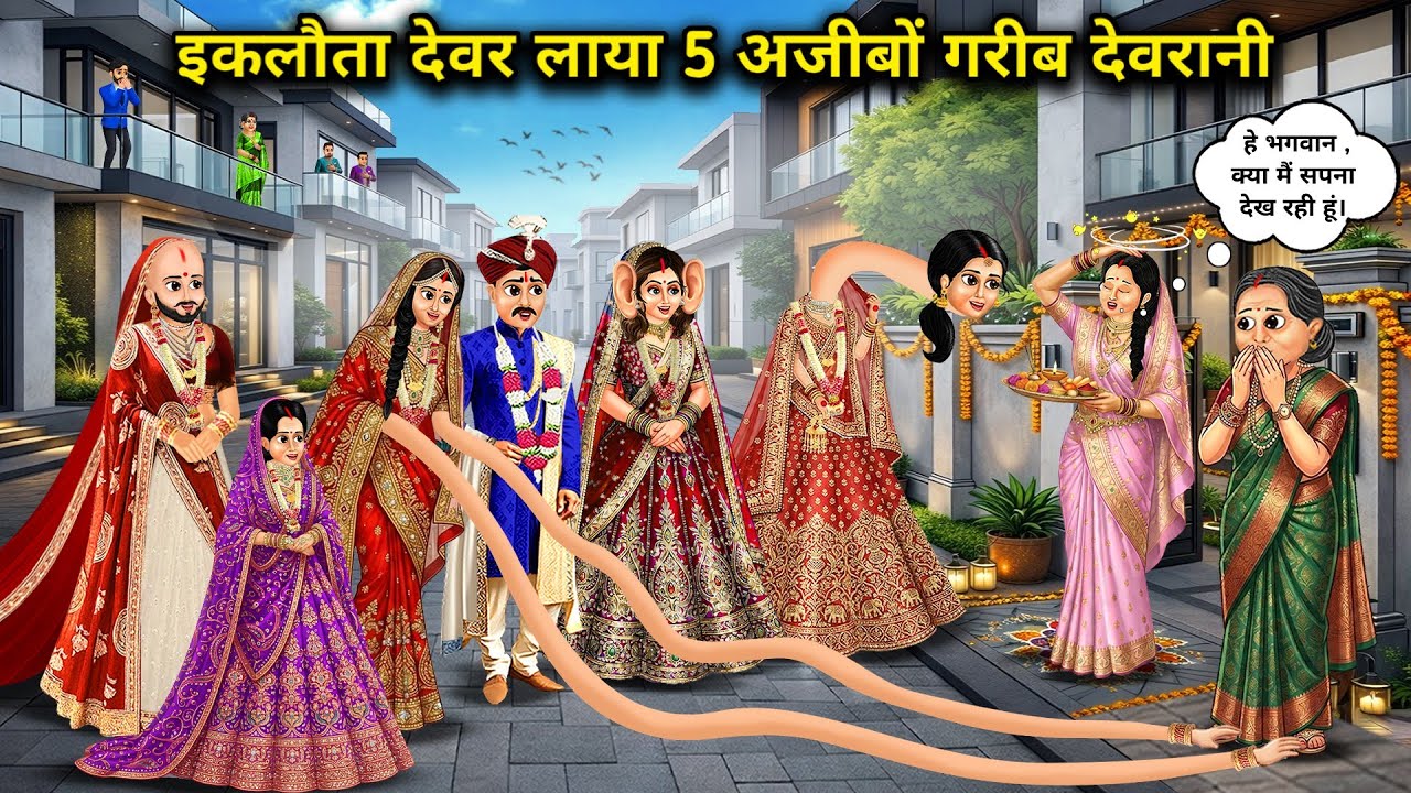 इकलौता देवर लाया 5 अजीबों गरीब देवरानी। Cartoon videos। Hindi Stories Ke Diwane।