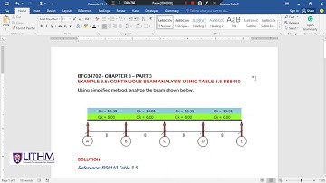 Continuous Beam Analysis Using Simplified Method From Table 3.5 BS8110