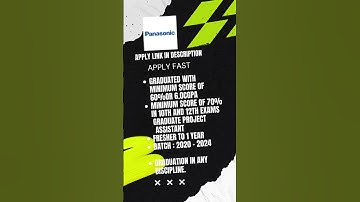 PanasonicOff-Campus Drive 2024, 2023, 2022, 2021 BATCH | New Hiring Announced | Apply Now