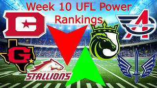 My UFL Week 10 Power Rankings