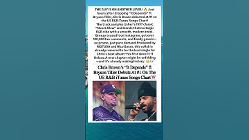 Thumbnail of Chris Brown & Bryson Tiller's 'It Depends' DEBUTS No.1 on US R&B iTunes Chart! 🔥 #chrisbrown