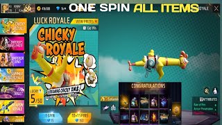 NEW XM8 GUN SKIN CHICKY ROYALE EVENT COMPLETE | RECEIVED ALL RARE ITEM IN ONE SPIN 🥵 | FF NEW EVENT