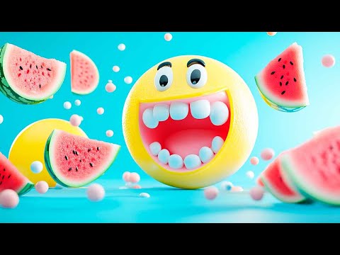 learn-names-and-cutting-3d-fruits-&vegetables-|-learning-colors-with-3d-pacman-fruits-and-vegetables
