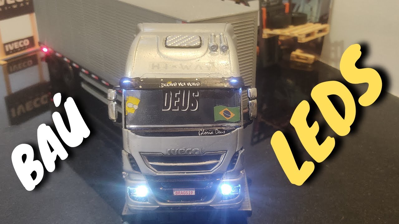 Caminhão De Brinquedo Carreta Caçamba Iveco Hi Way Miniatura