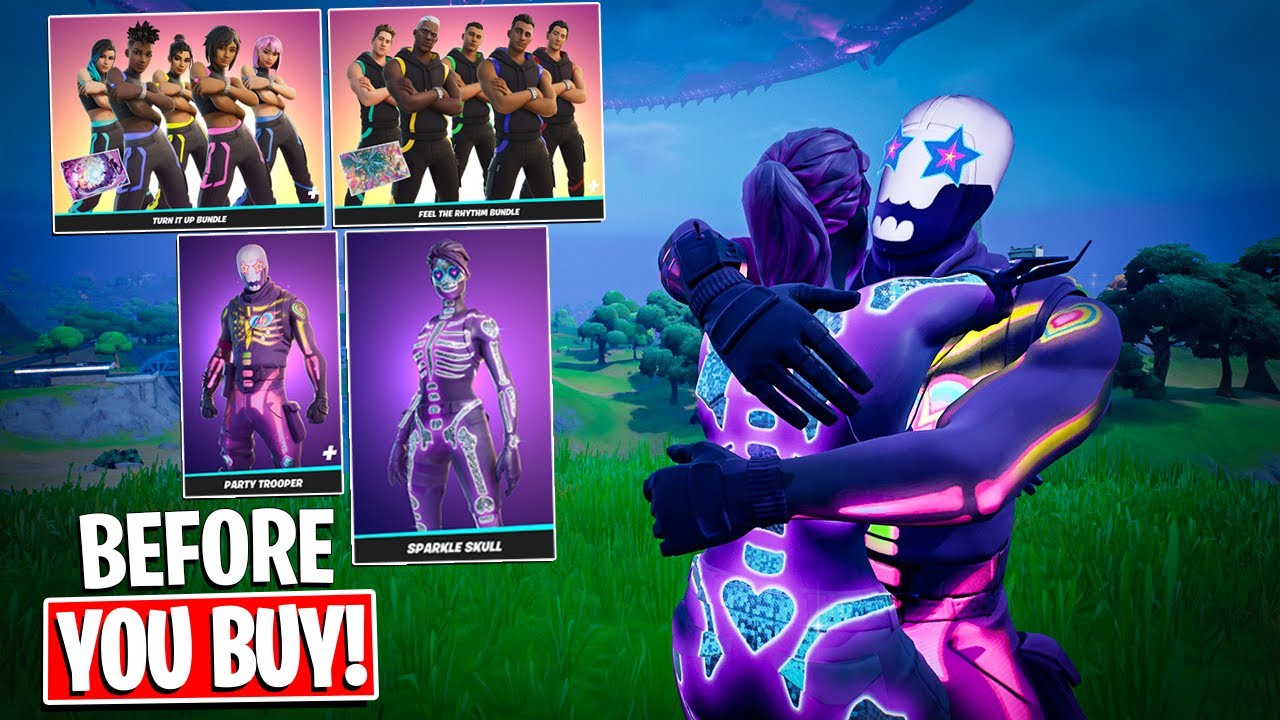 Sparkle Skull | Neon Party Trooper | PRESS PLAY Set Gameplay + Combos! Before You Buy (Fortnite BR)