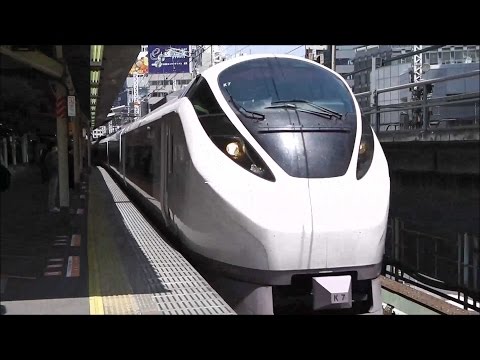 【駅自動放送つき】E657系特急「ときわ」品川行き　東海道線新橋駅通過