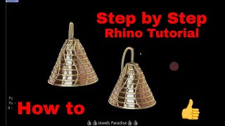 How to create Twisted Cone Earrings in Rhino 3d #024 | Rhino tutorial #024 Extract wireframe tool