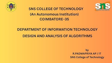 Dynamic Programming| Design and analysis of algorithms| SNS Institutions