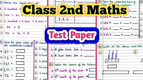Class 2 Maths Worksheet| Class 2 Test Paper|Mental Math for Class 2| Maths @PeehuandRudraCorner