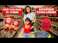 Red color supermarket shopping challenge  which 10 items 