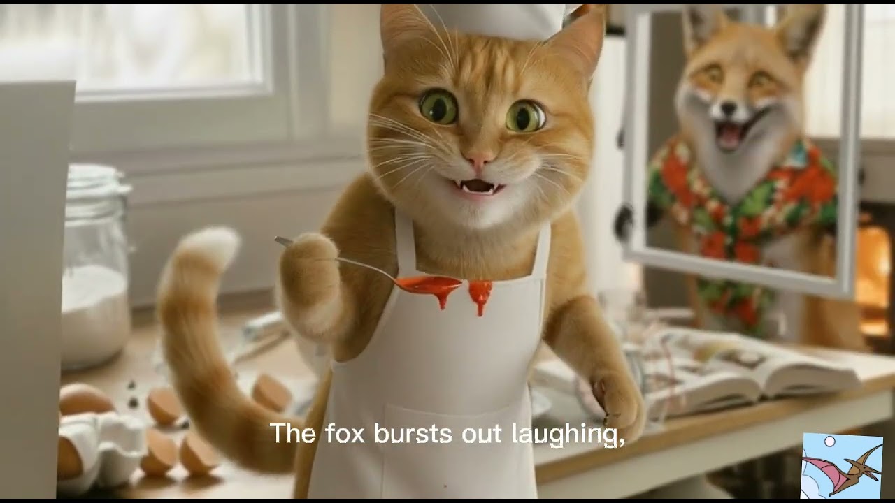Orange Cat Chef vs Cunning Fox 😂 | Funniest Baking Cake Story | Realistic Animal Comedy
