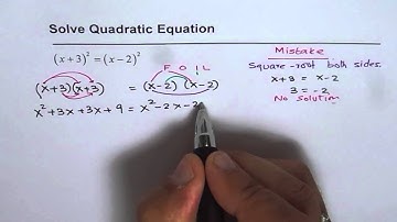 Solve Quadratic Equations Avoid Mistakes - EDEXCEL - GCSE - SAT