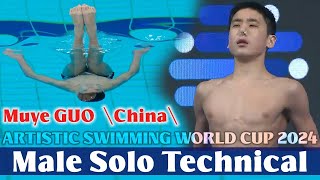 Male Solo Technical - Muye GUO /China/ - ARTISTIC SWIMMING WORLD CUP 2024