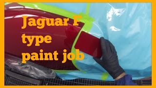 Spraying a jaguar F type Italian Racing Red Metallic