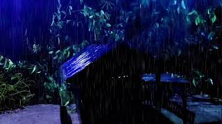 BEAT INSOMNIA to DEEP SLEEP with Torrential Rain & Powerful Thunder Sound at Night