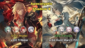 NEW Apocalyptic Shadow 4 Ver. 3.2 (3 Stars) : E0S1 Mydei x E0S1 Feixiao | Honkai: Star Rail