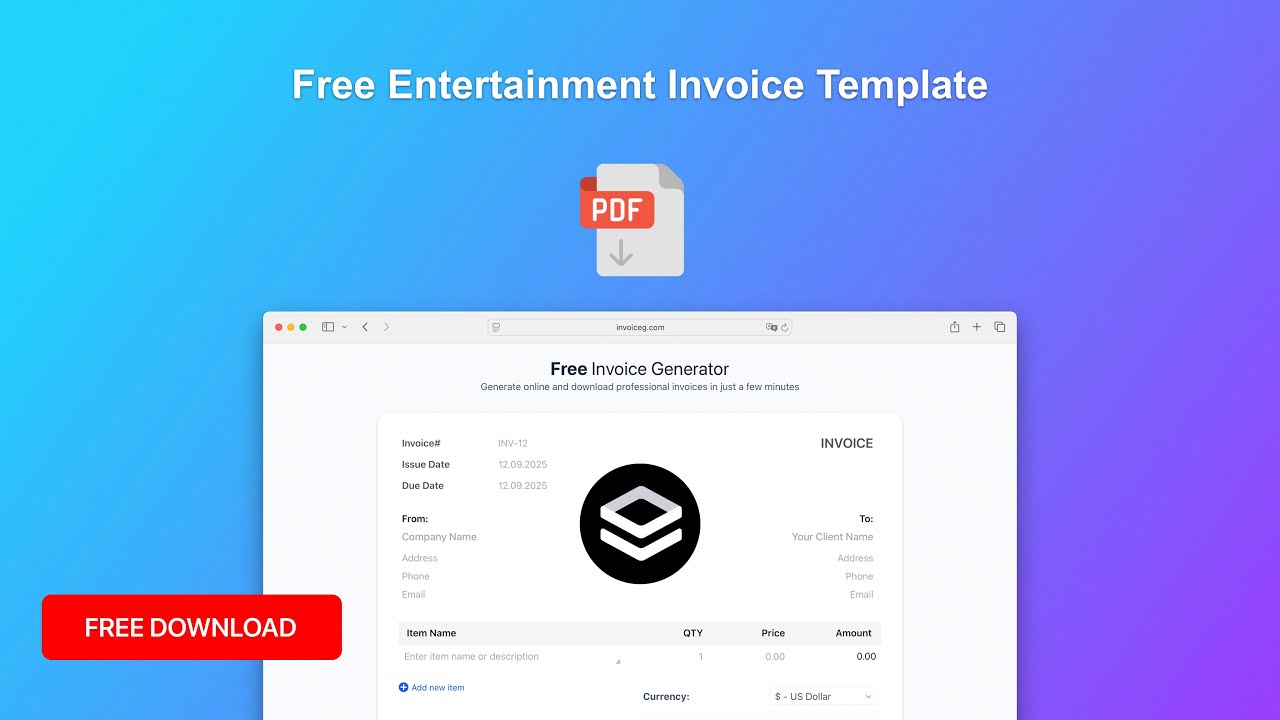Creating Professional Entertainment Invoice Template | Invoice Maker Tutorial