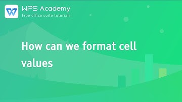 [WPS Academy] 1.2.4 Excel: How can we format cell values