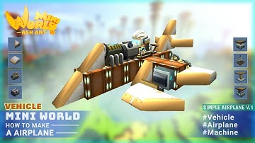 Mini World Block Art : Tutorial - How To Make A Airplane [Simple V.1]