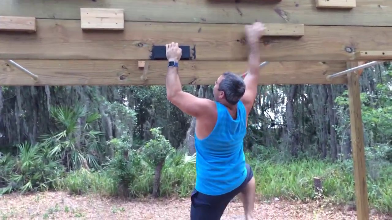 Ultimate Cliffhanger Training on our Backyard Ninja Warrior Course