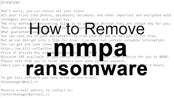 How to remove .mmpa Ransomware