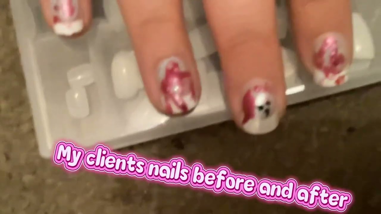 My clients before and after nails