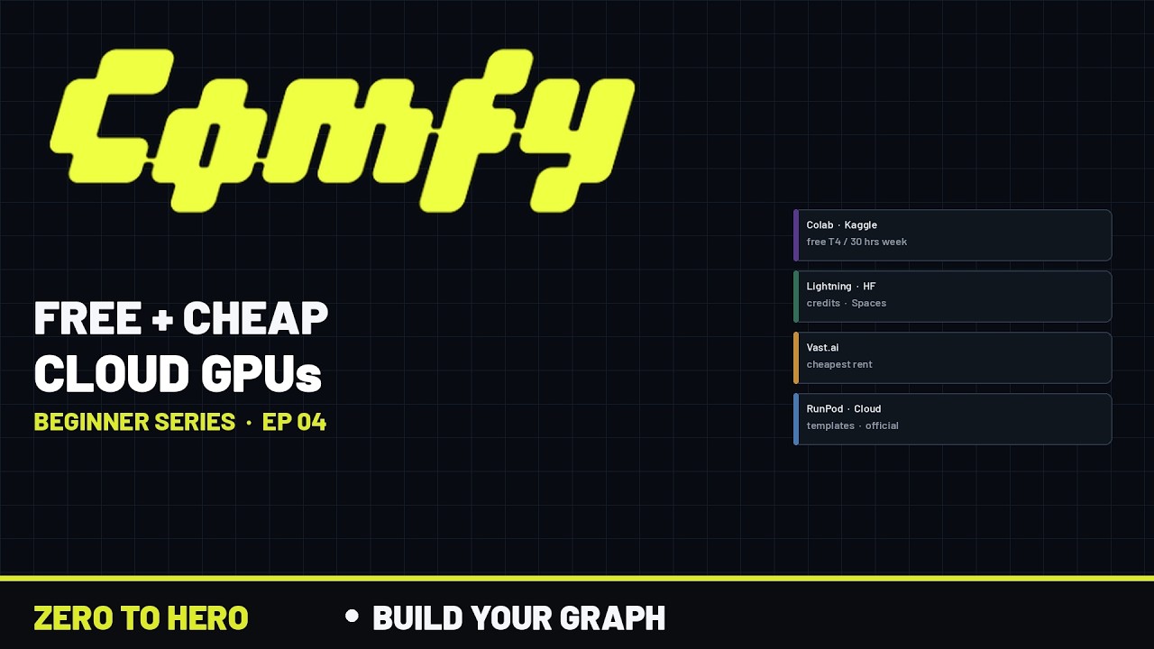 Ep 04 | Run ComfyUI for Free on cloud (or Cheap) | Colab, Kaggle, Vast.ai, RunPod