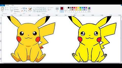 How to Draw Pikachu Pokemon|MS Paint|Easy(Using Mouse)