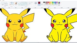 pikachu paint ms draw easy mouse pokemon