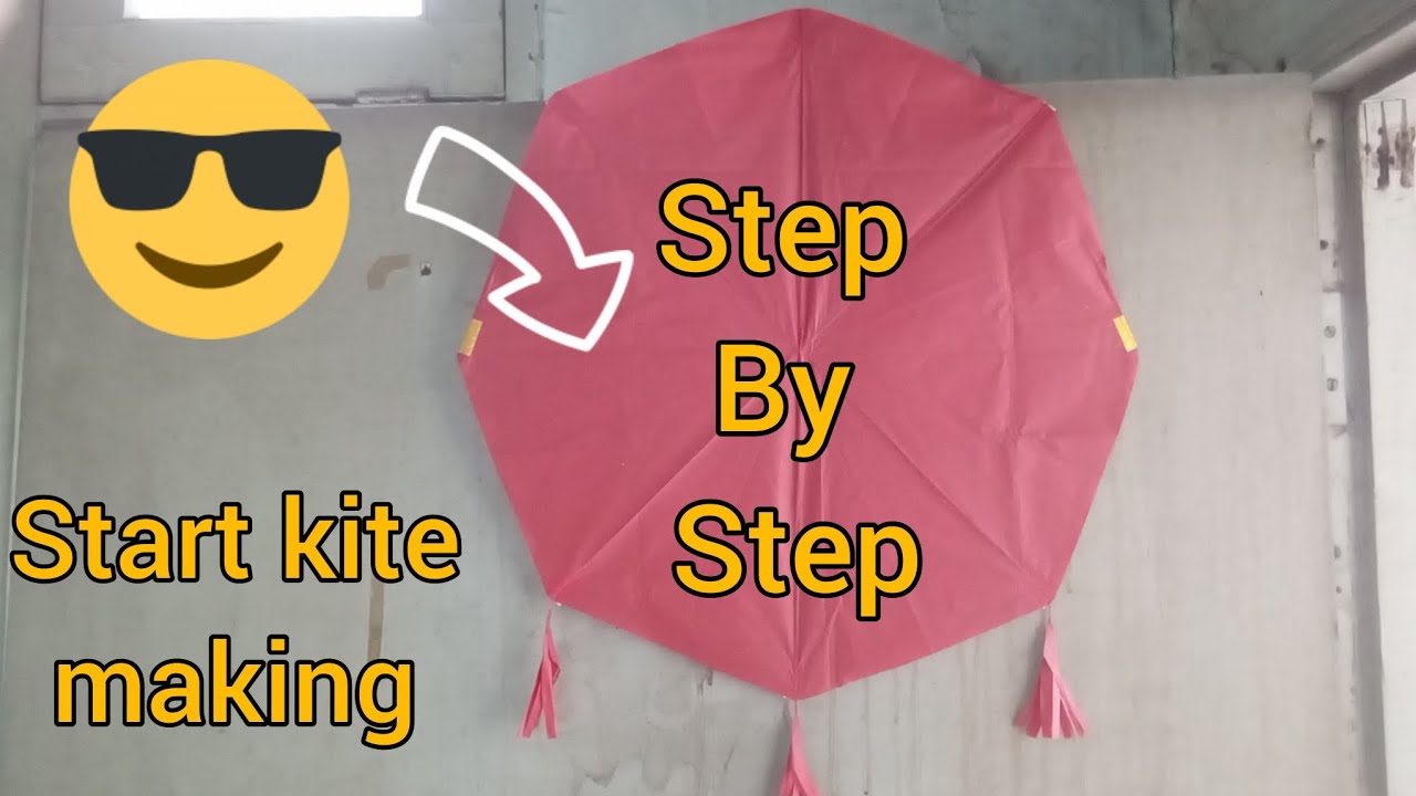 How to make a kite making at home || star kite making || step by step ...