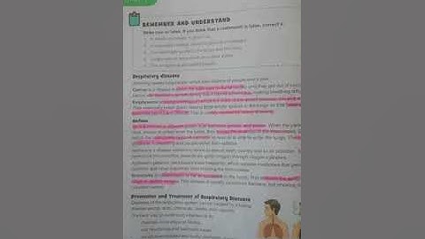 Class 7th B, subject Science, chapter#1 Human Organ system, Topic Respiratory diseases