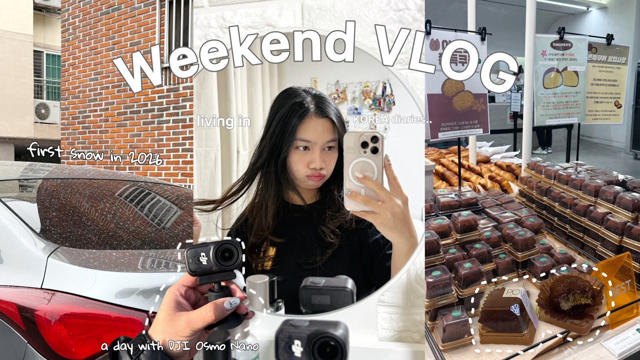 KOREA VLOG 🇰🇷 weekend in my life with DJI Osmo Nano | productive busy day &  my first snow in 2026❄️