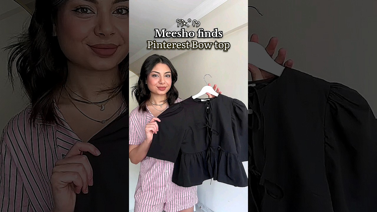 🎀 Pinterest bow top on meesho + outfit ideas | 