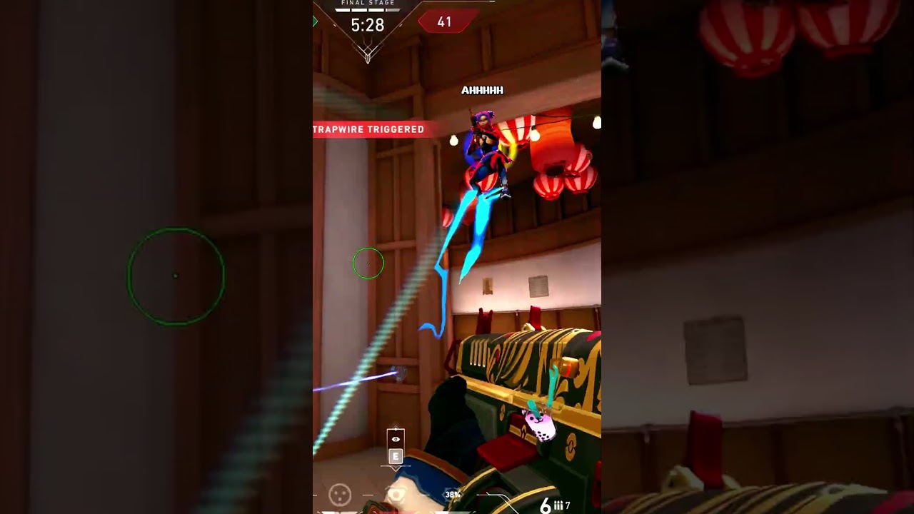 Enemy Neon gets FLUNG by Cypher trip wire in Team Deathmatch