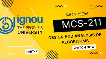 Design and Analysis of Algorithms (MCA_NEW)||  MCS-211  || IGNOU || planning how to prepare