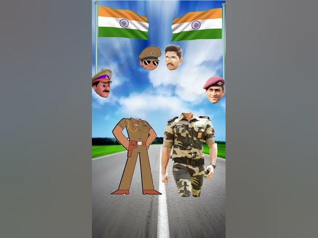 indian army 🇮🇳❤️🇮🇳 | little singham and allu arjun #wrongheads #funnyface #shorts